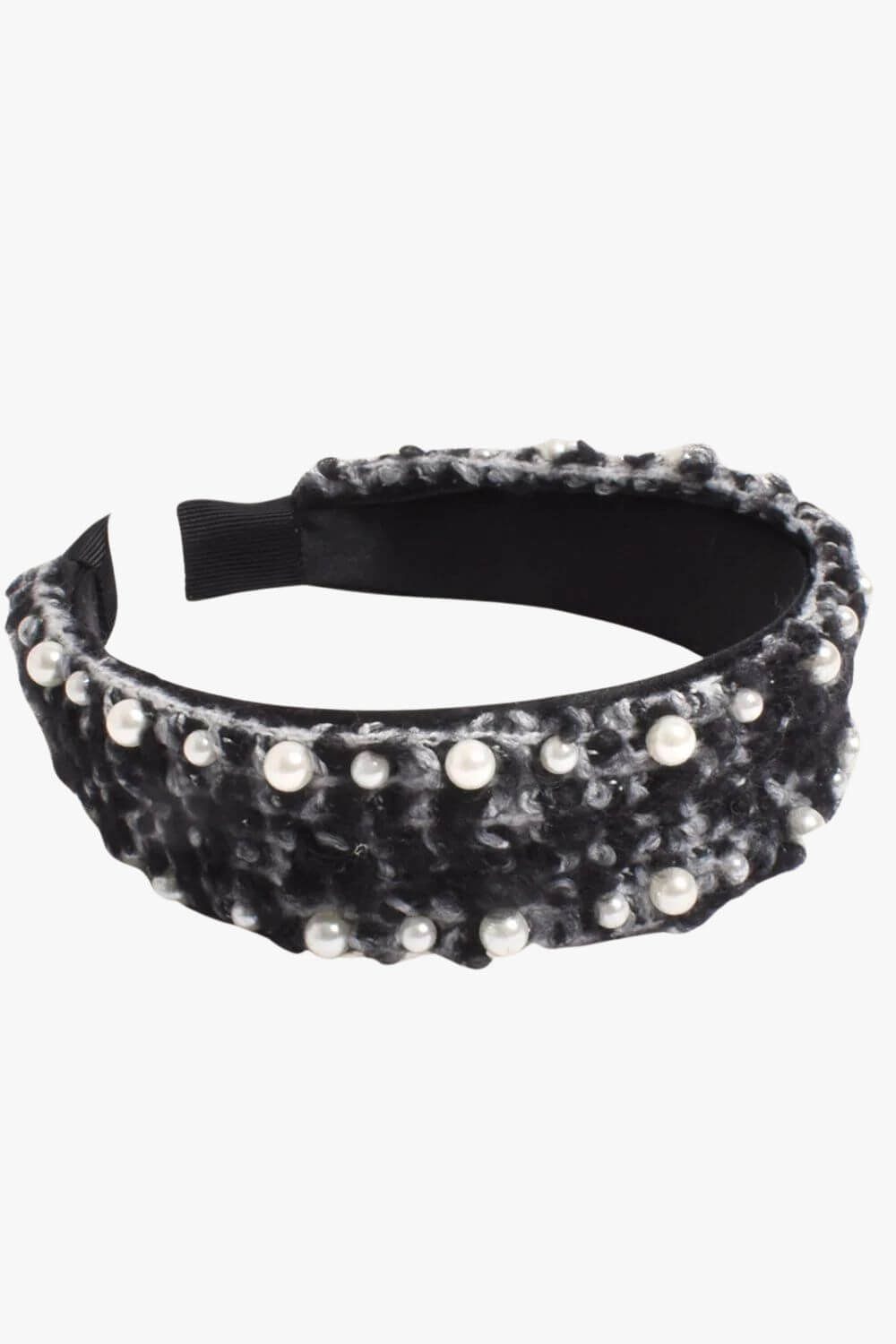 Adorne Pearl Detail Chenille Headband