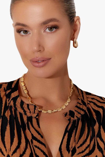 Adorne Textured Metal Knot Collar Necklace