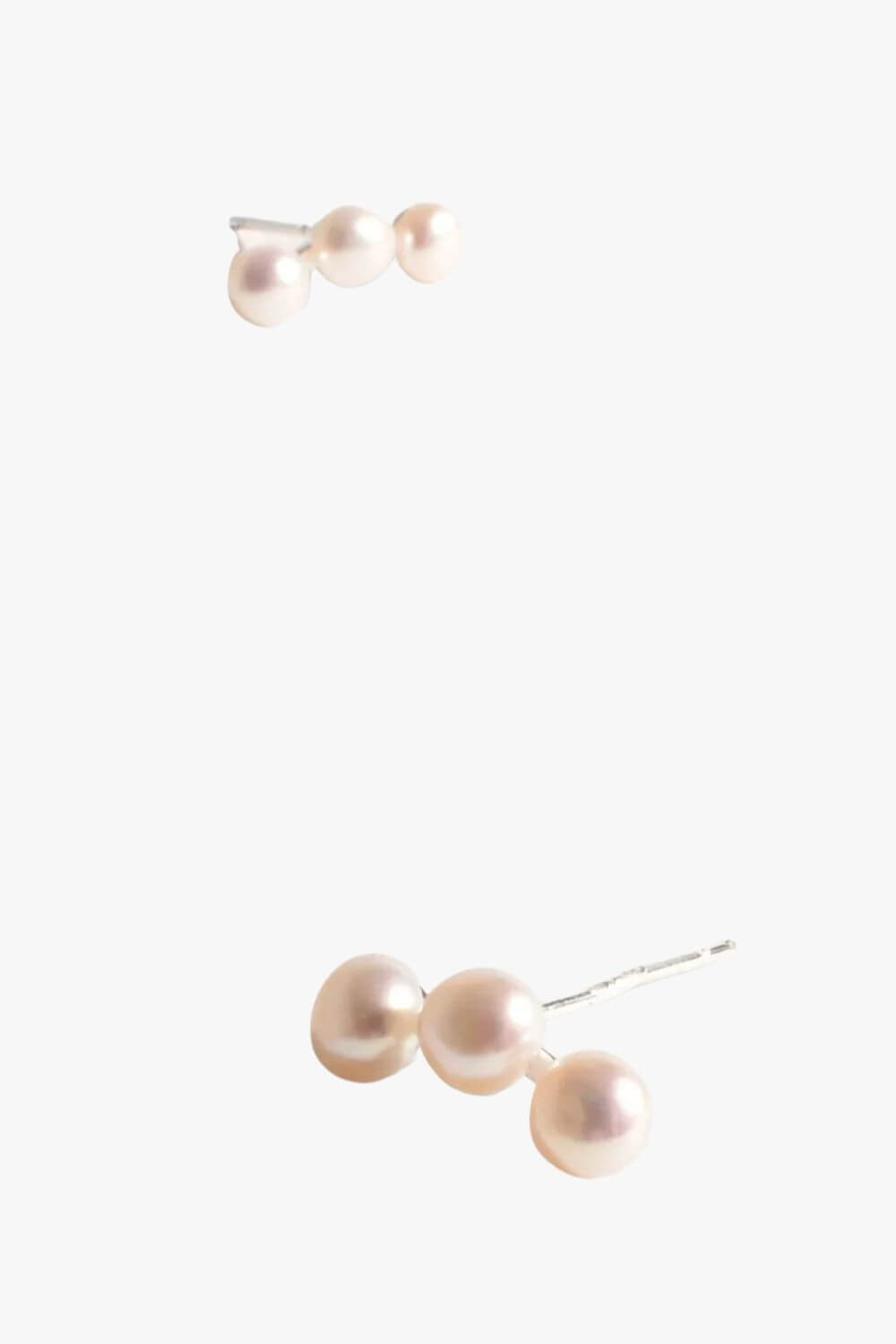 Adorne Simple Pearl Bar Stud Earrings