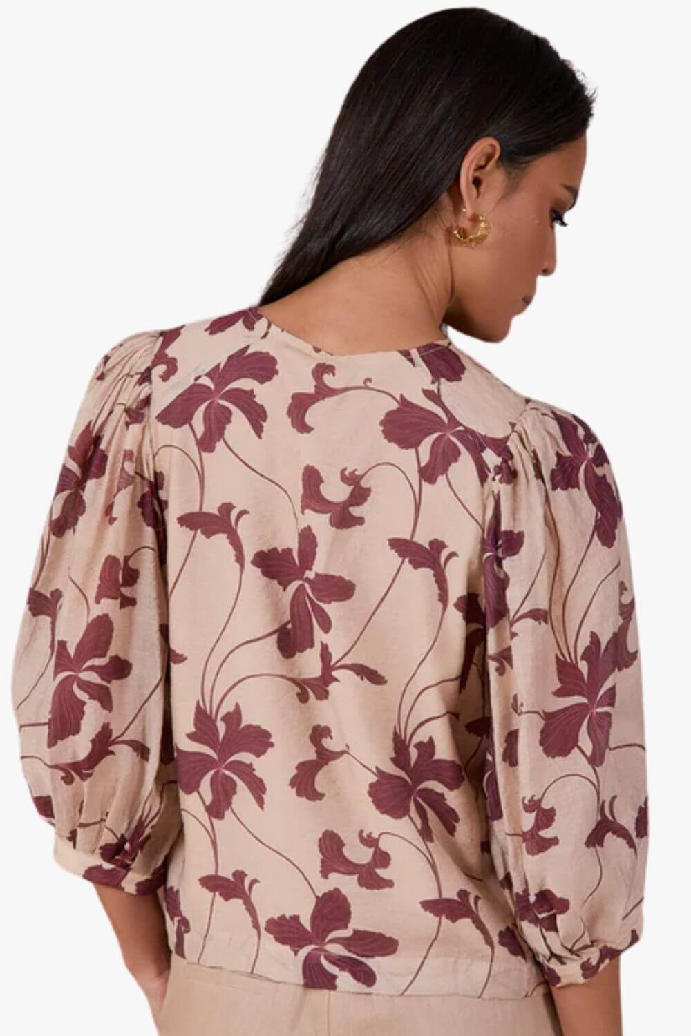Adorne Lauren 3/4 Sleeve Printed Shirt