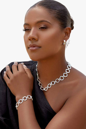 Adorne Chunky Geo Shapes Chain Bracelet