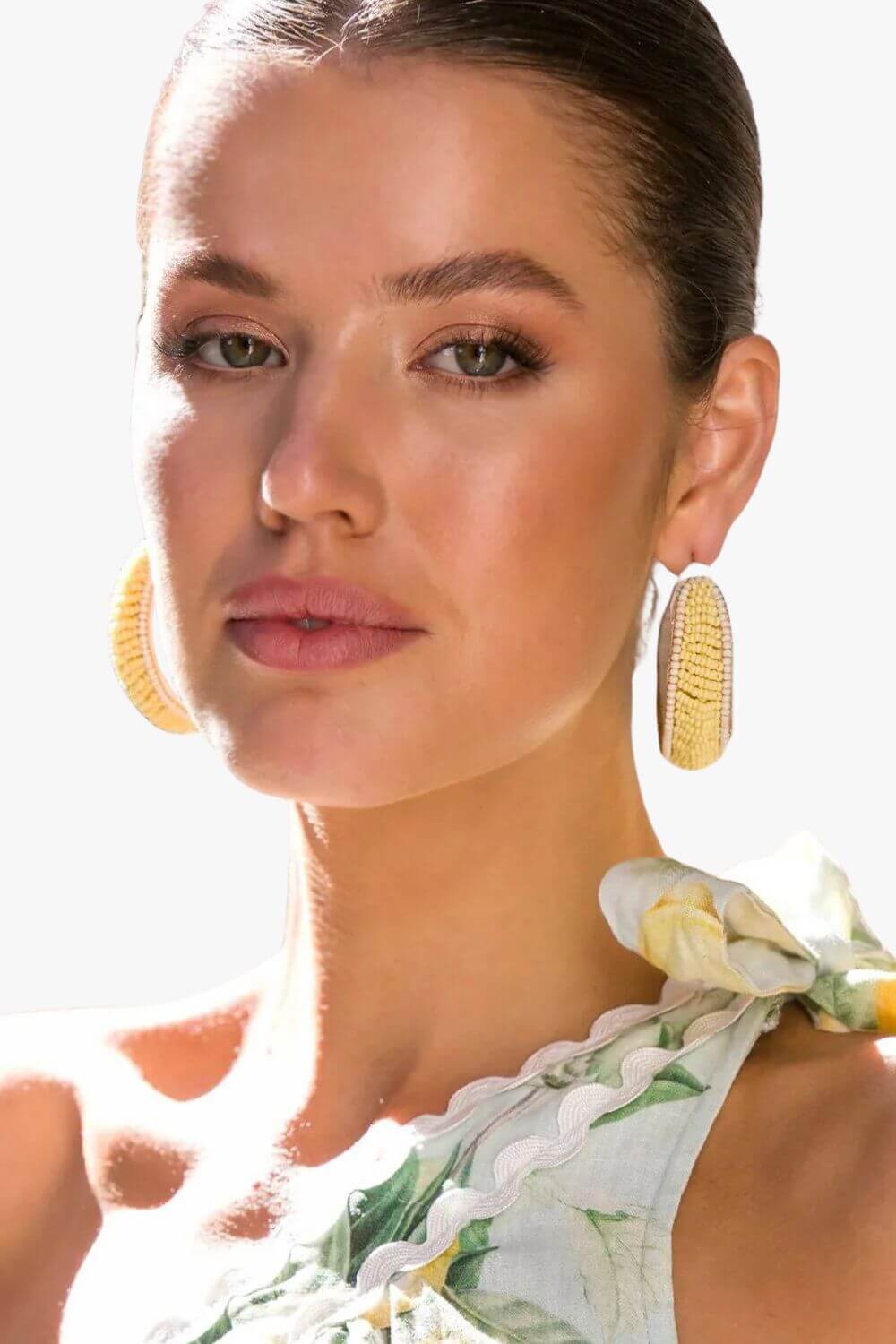 Adorne Edge Detail Beaded Hoop Earrings