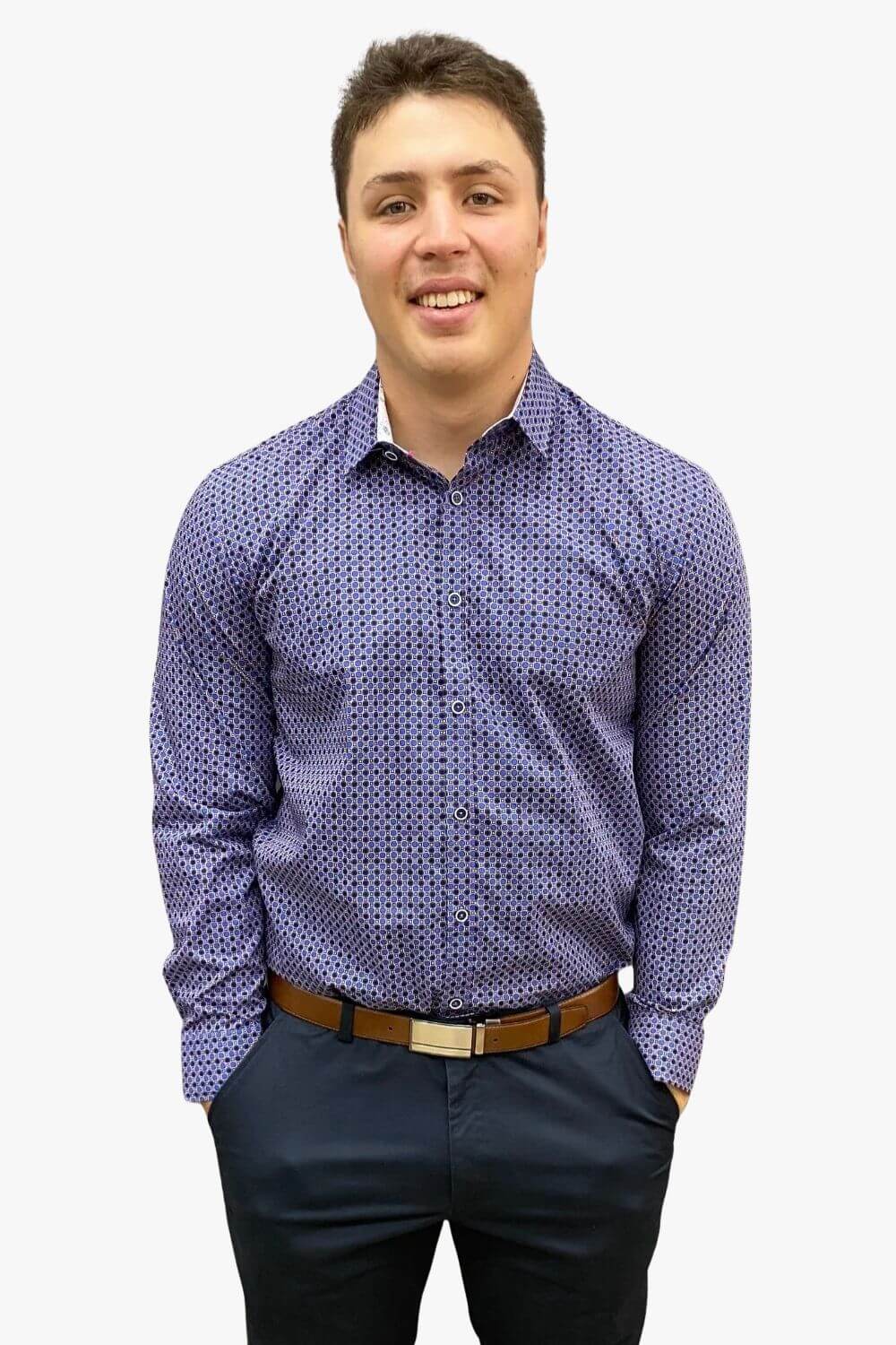 AK Demire Geometric Slim Fit Shirt