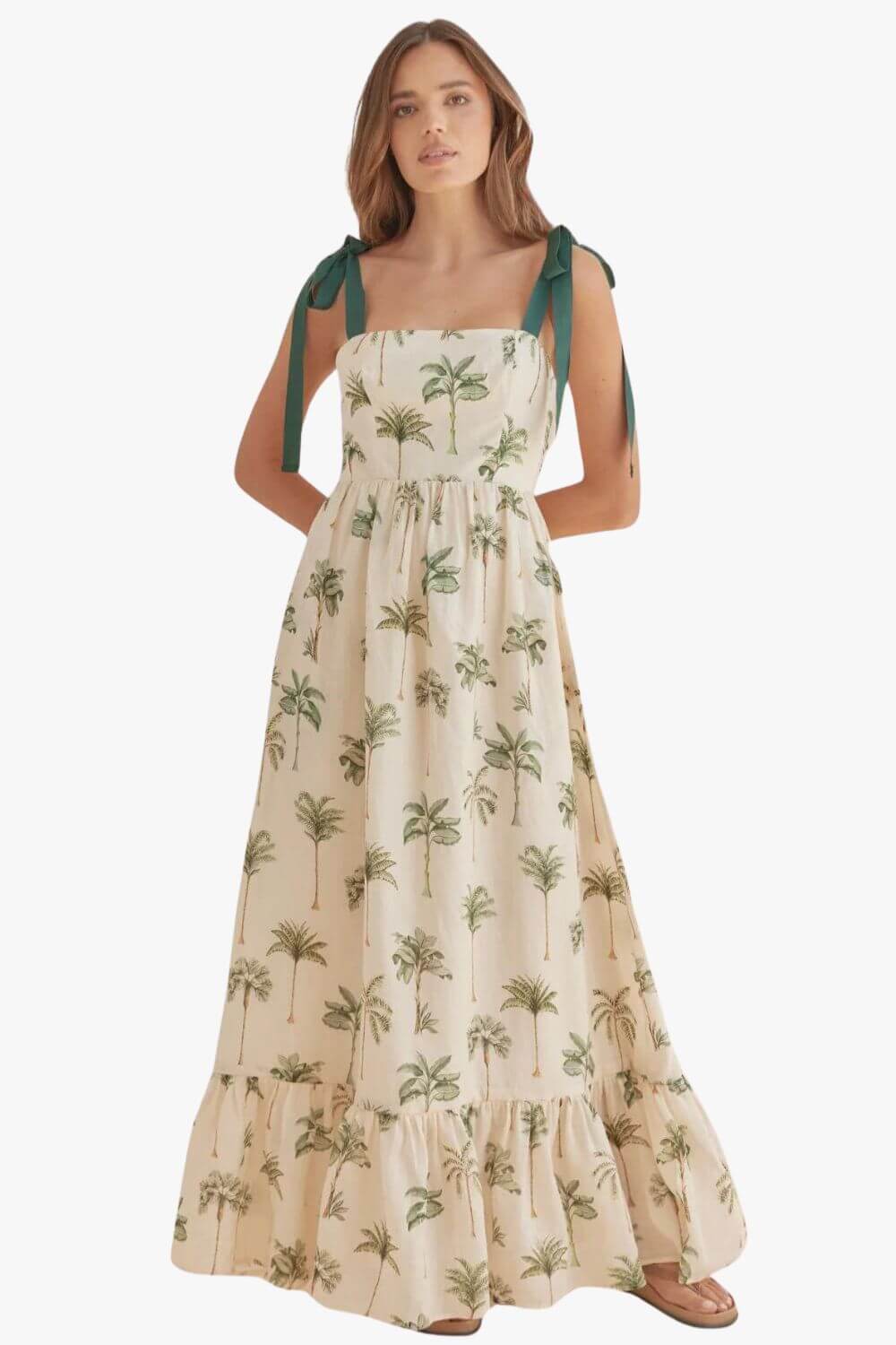 Amelius Palma Ramie Tiered Maxi Dress