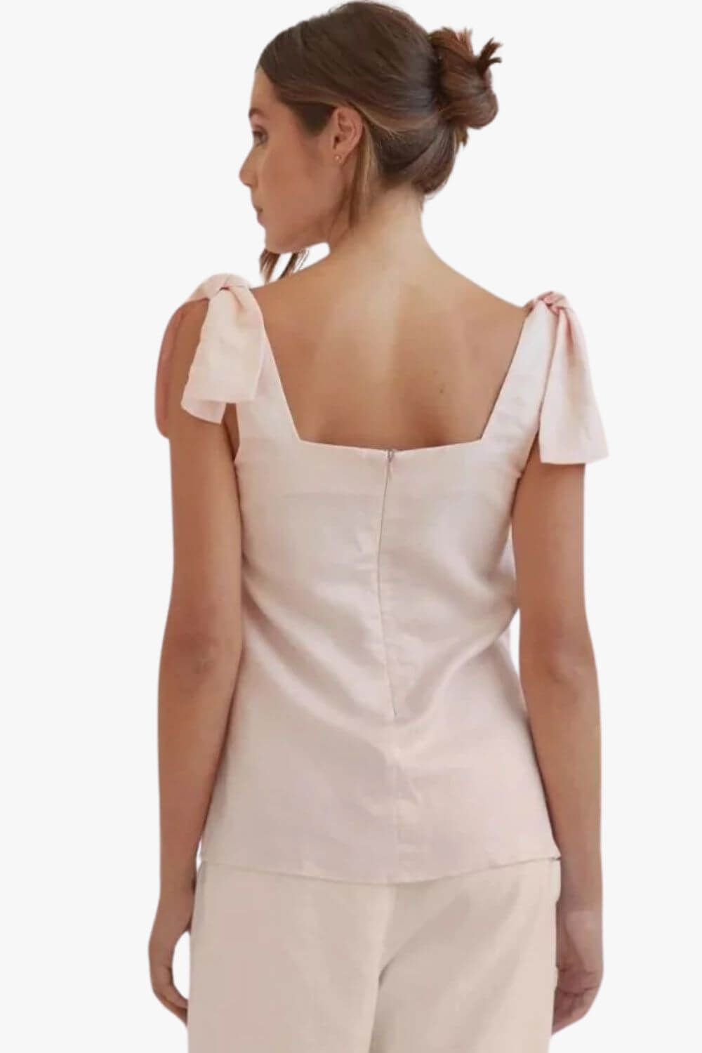 Amelius Mavie Bow Linen Top