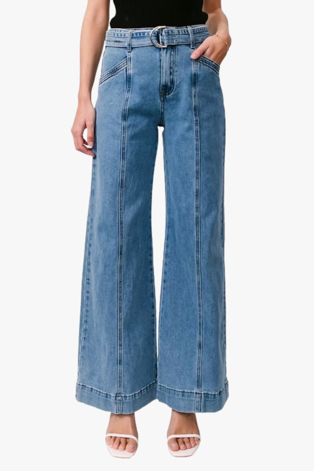 CD Front Seam Belted Jean