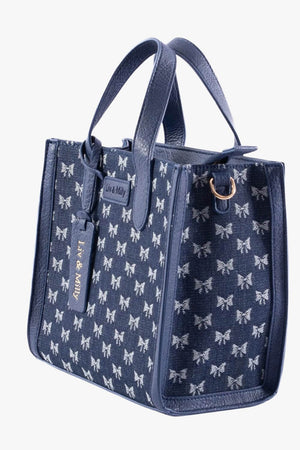 Liv & Milly Alice Denim with Bows Handbag