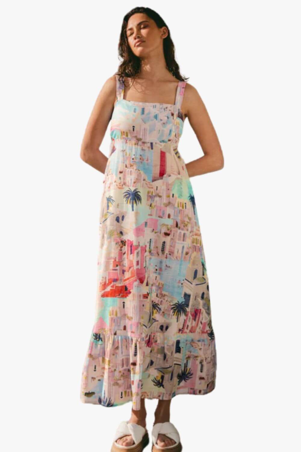 Sunny Santorini Maxi Dress