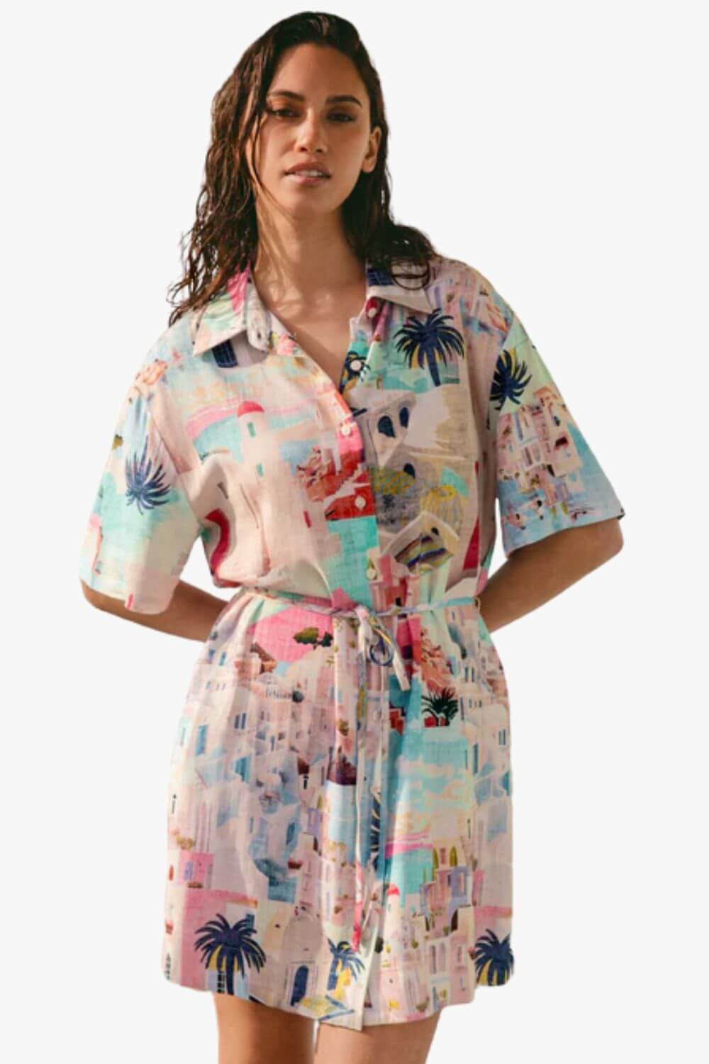 Sunny Santorini Mini Dress