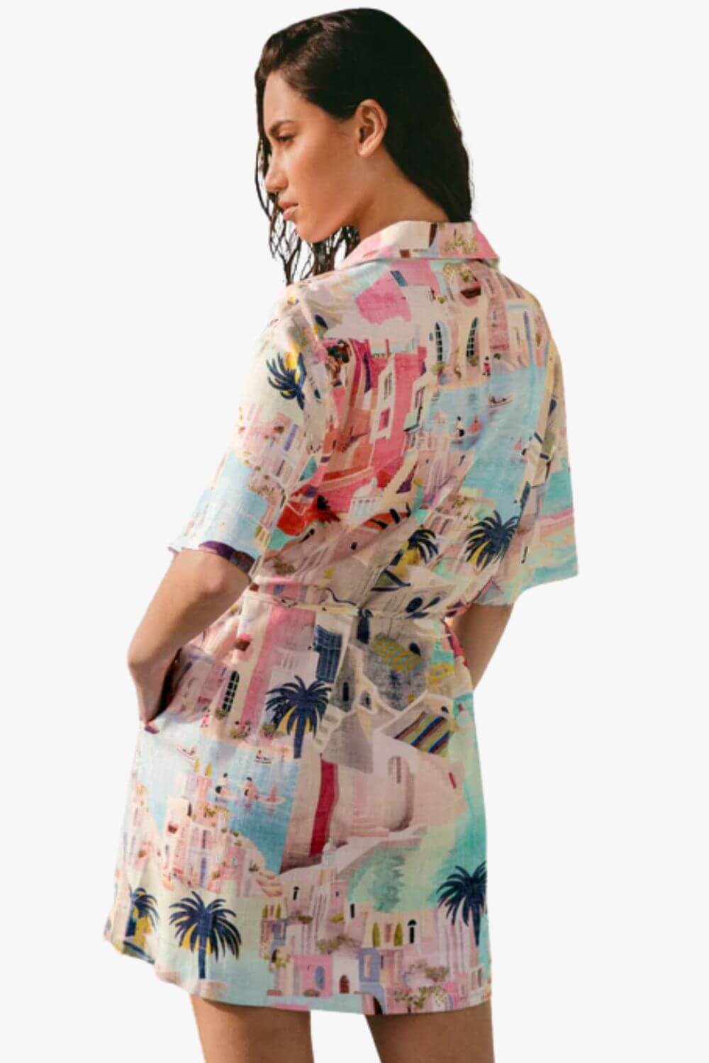 Sunny Santorini Mini Dress