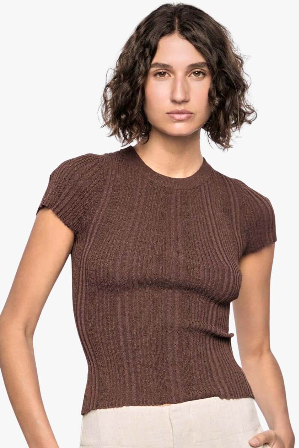 Staple The Label Maya Ribbed Knit Tee