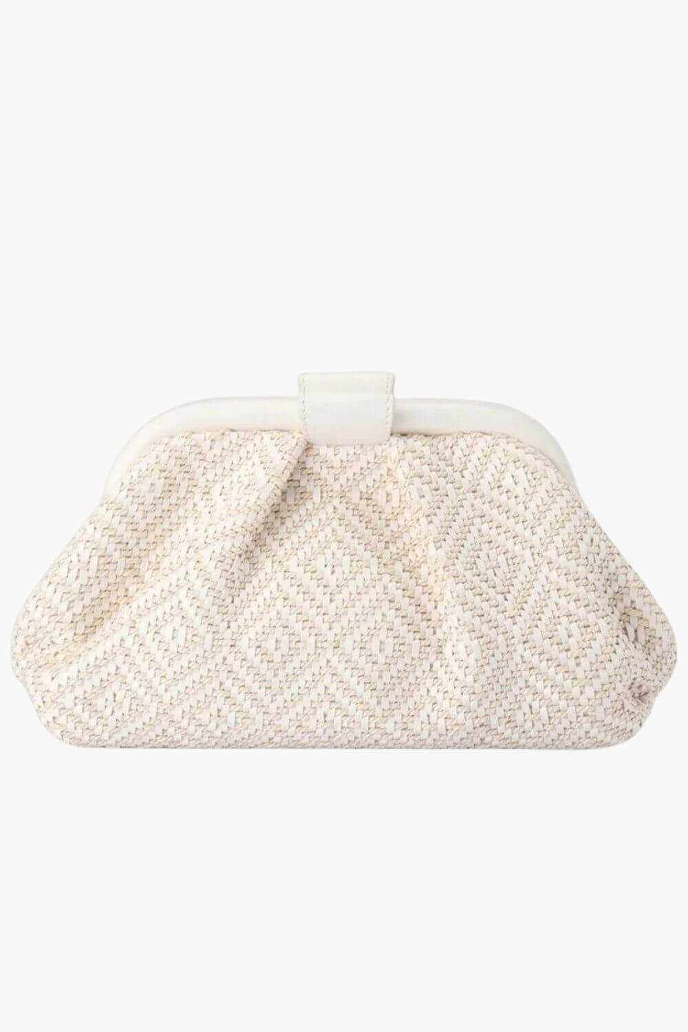 Olga Berg Minki Gathered Woven Clutch