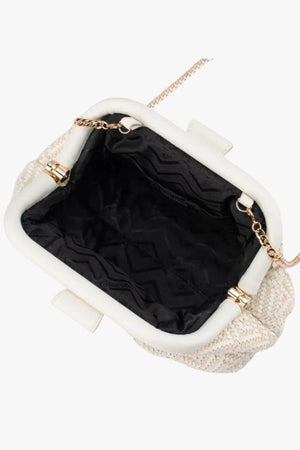 Olga Berg Minki Gathered Woven Clutch