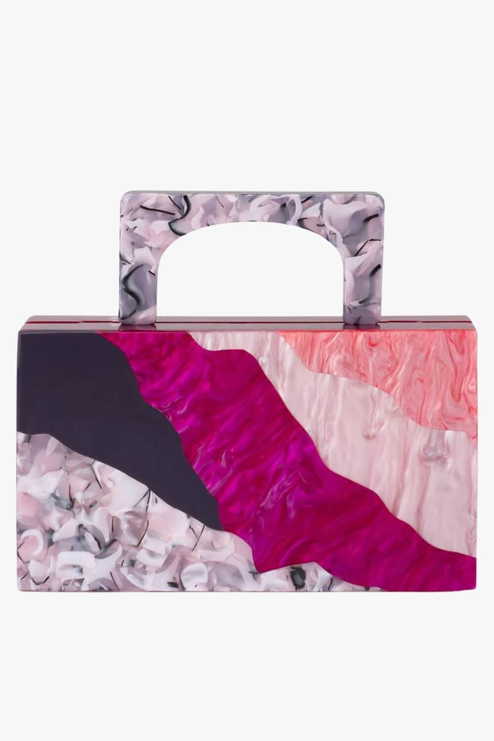 Olga Berg Fleur Acrylic Top Handle Bag