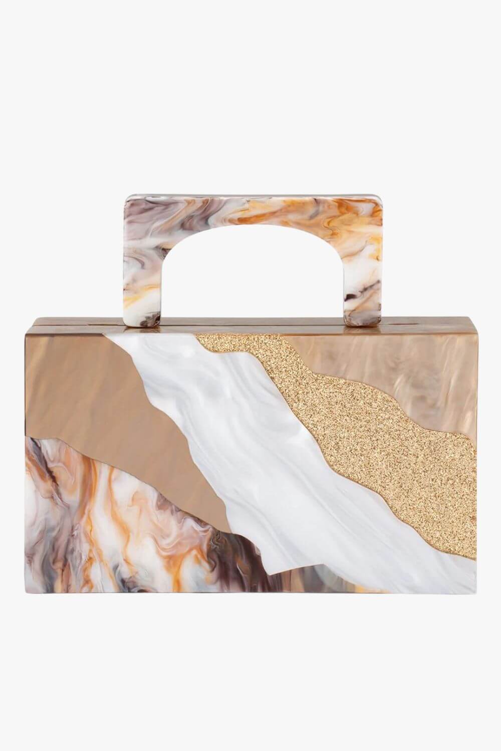 Olga Berg Fleur Acrylic Top Handle Bag
