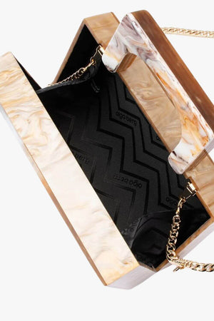 Olga Berg Fleur Acrylic Top Handle Bag