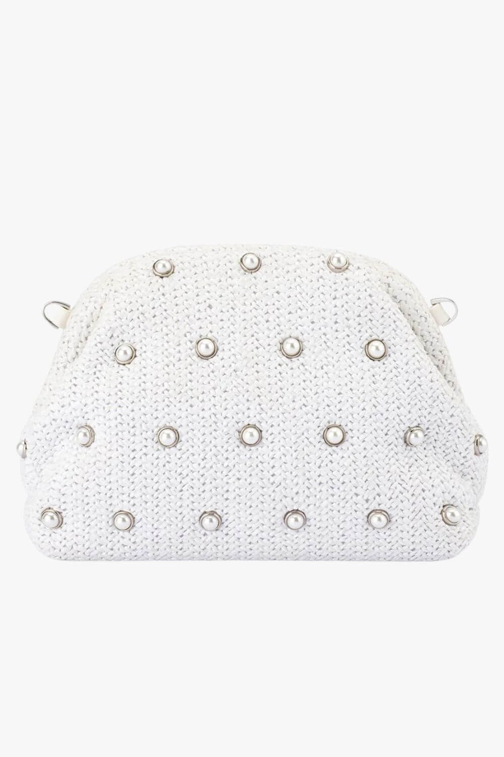 Olga Berg Kaia Studded Woven Clutch