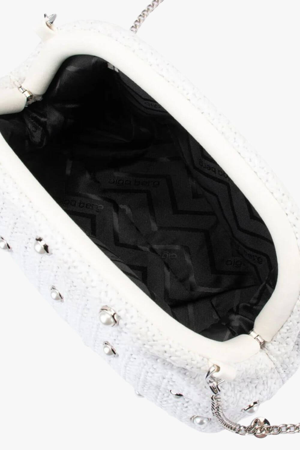 Olga Berg Kaia Studded Woven Clutch