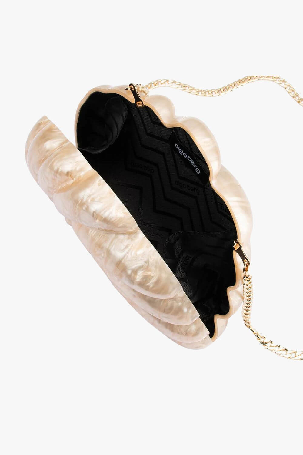 Olga Berg Indi Acrylic Shell Clutch