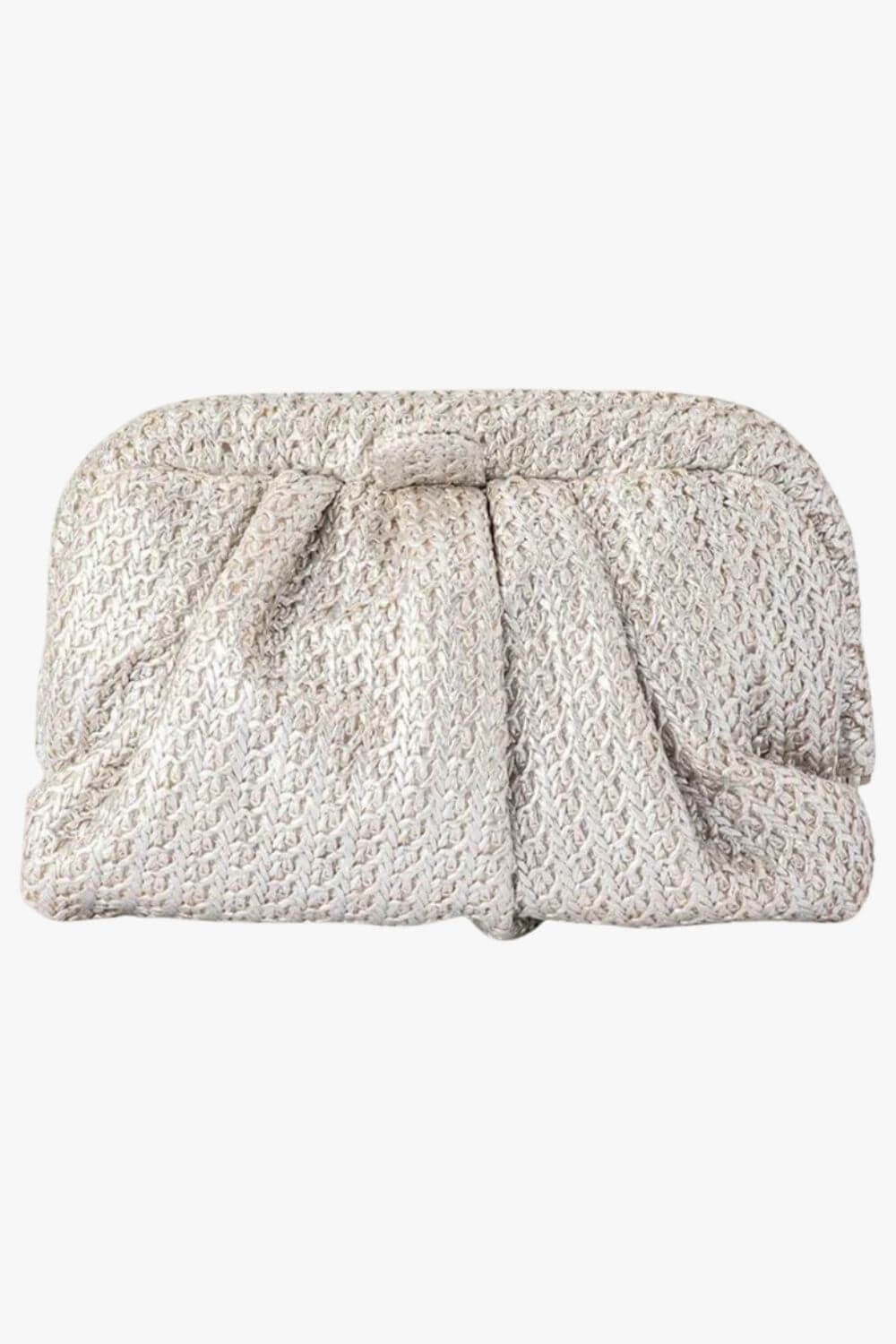 Olga Berg Stevie Pleated Woven Clutch