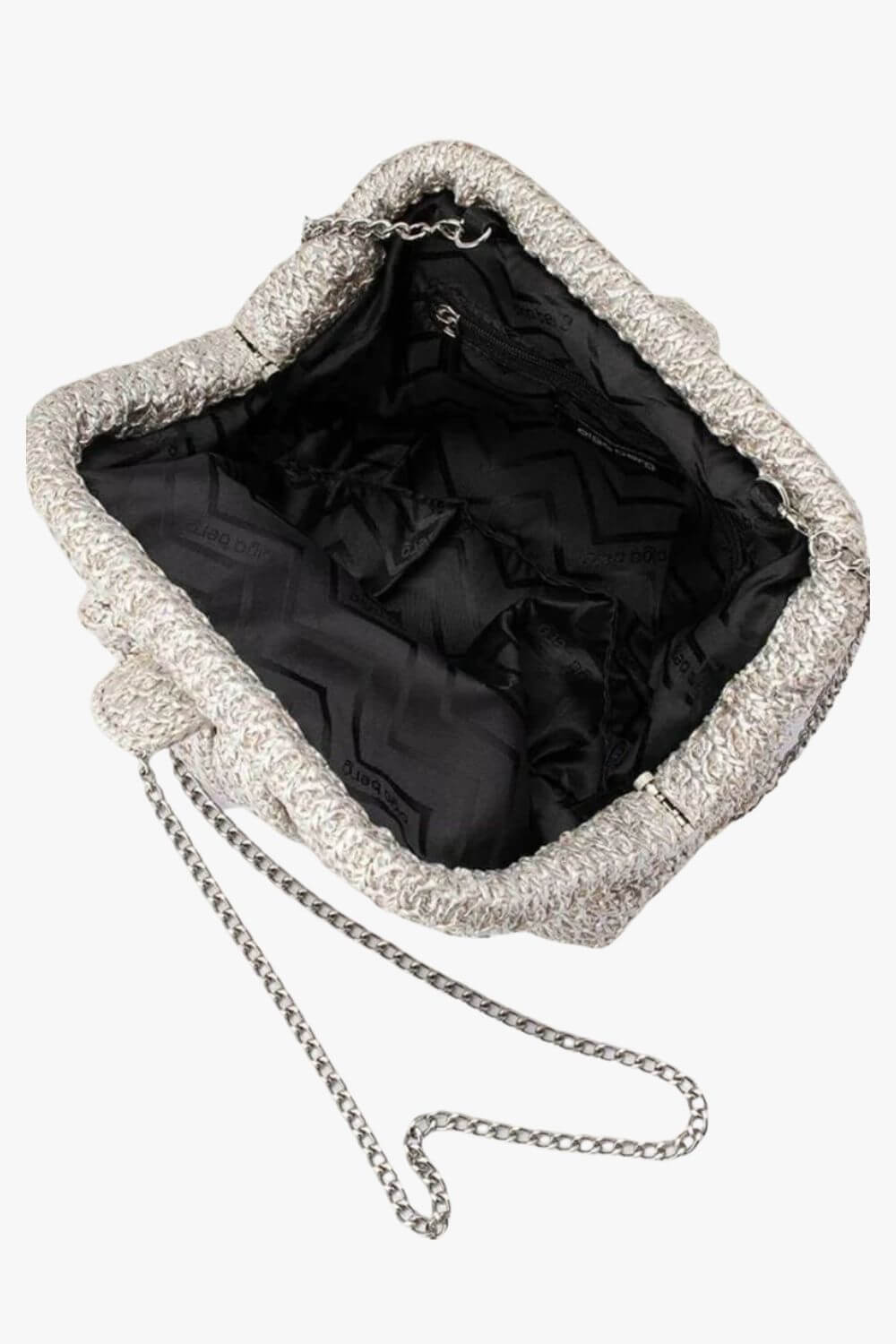 Olga Berg Stevie Pleated Woven Clutch