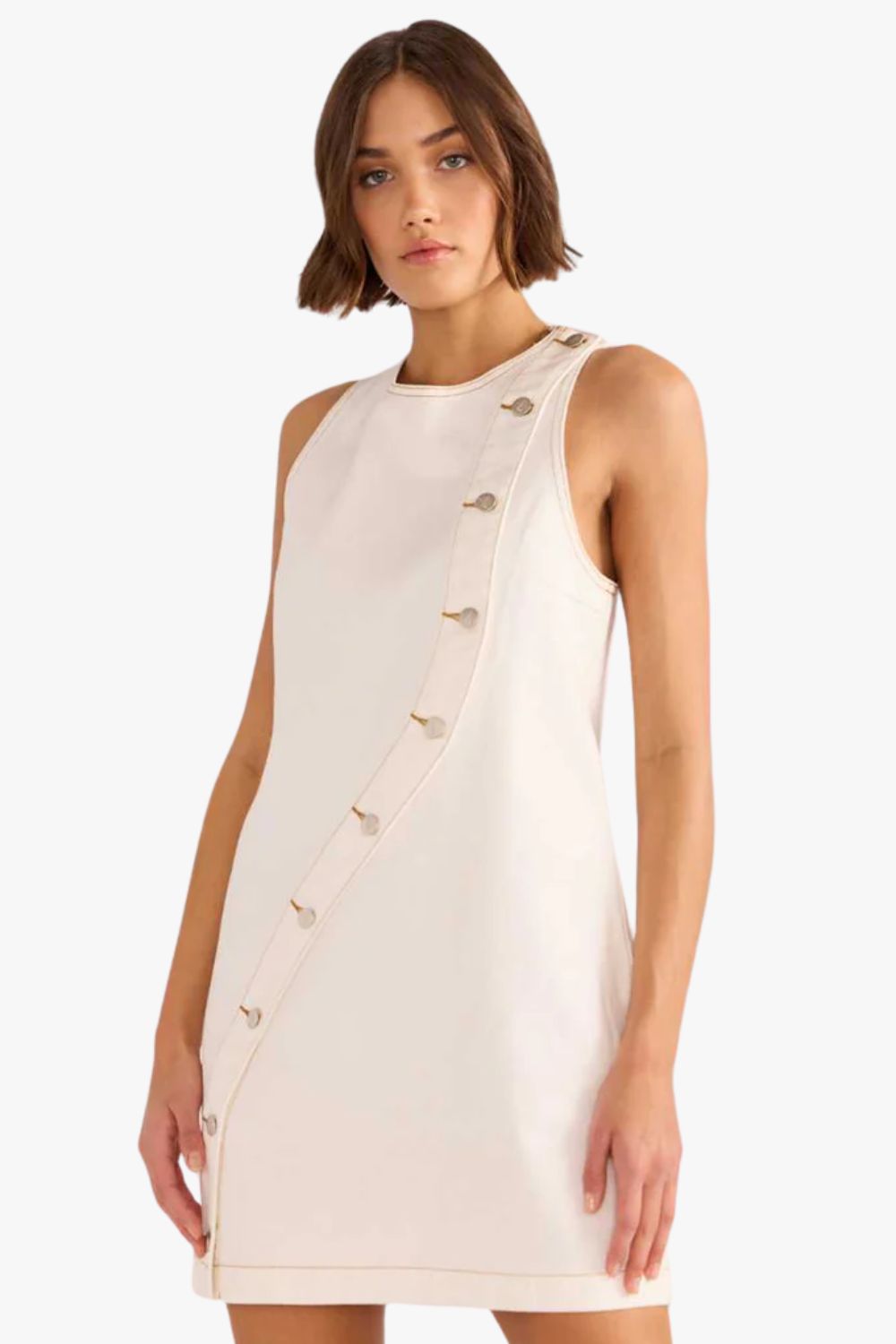 Mink Pink Tabitha Wave Button Mini Dress