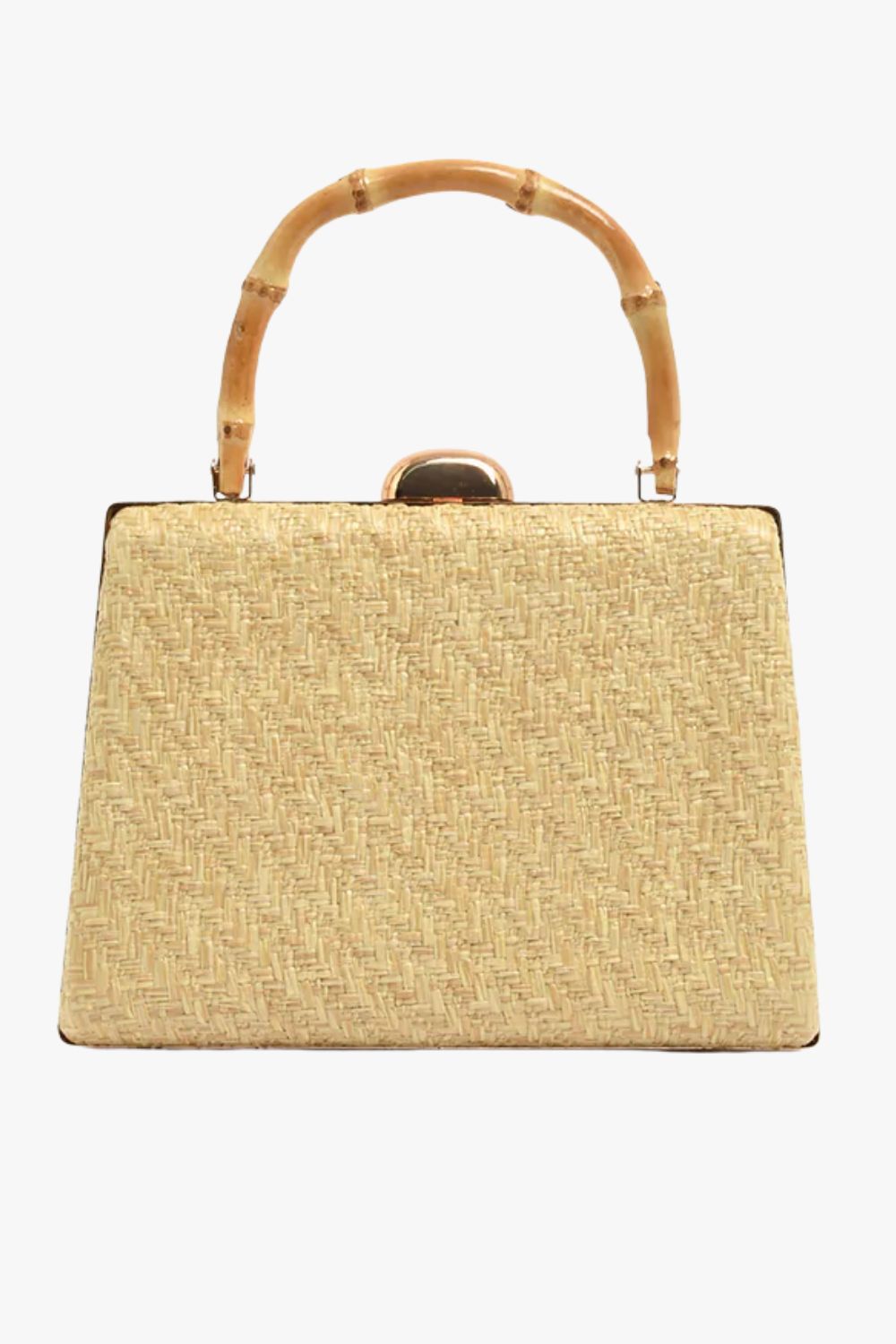 Adorne Bamboo Handle Weave Small Bag