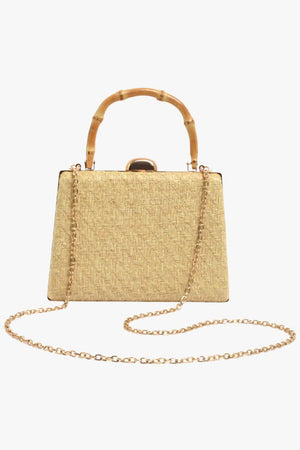 Adorne Bamboo Handle Weave Small Bag