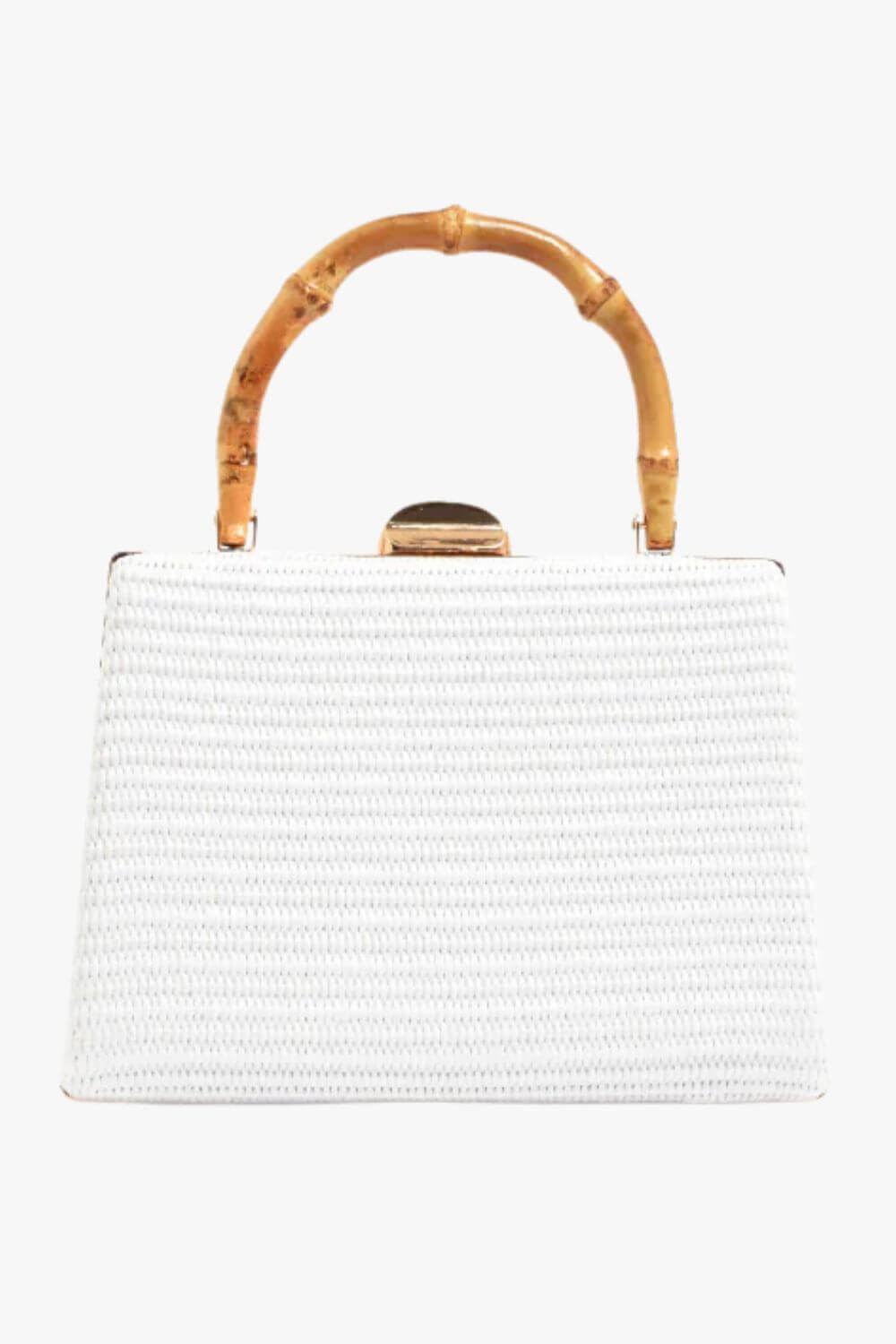 Adorne Bamboo Handle Weave Small Bag