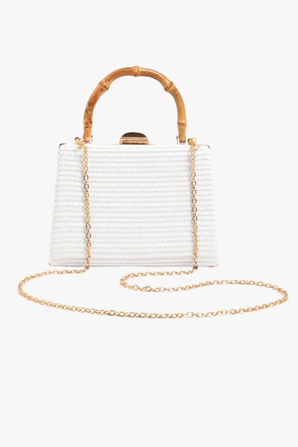 Adorne Bamboo Handle Weave Small Bag