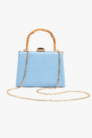 Adorne Bamboo Handle Weave Small Bag