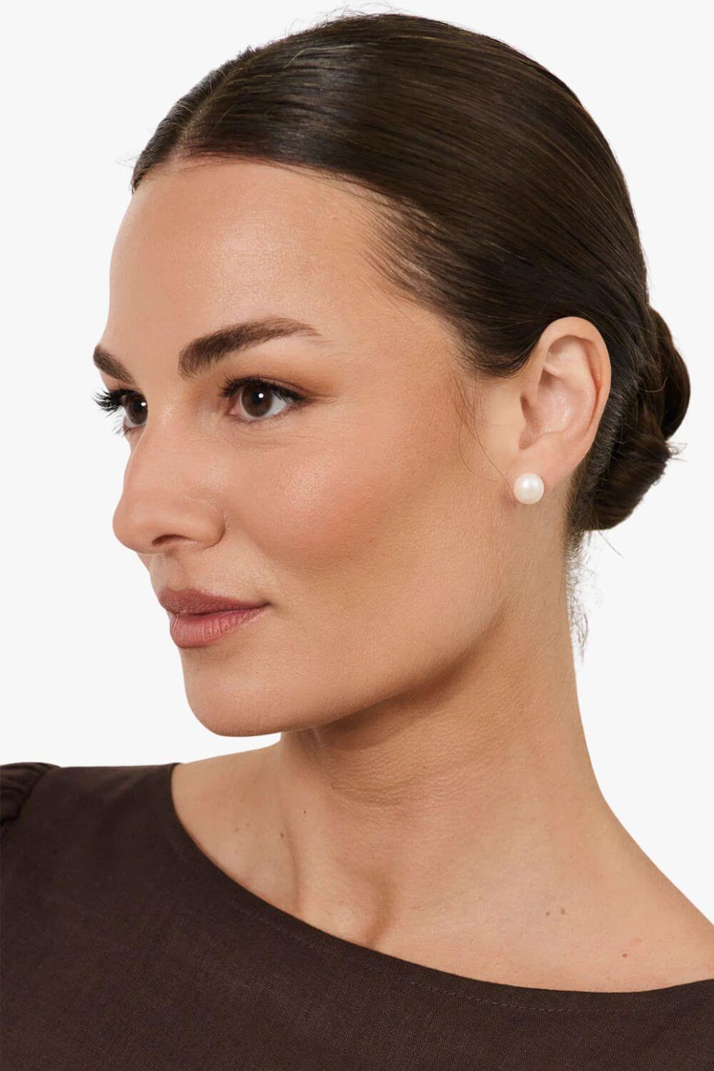 Adorne Freshwater Pearl 10mm Stud Earrings