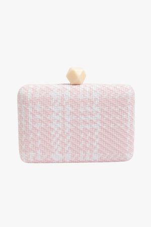 Adorne Janey Faux Weave Check Structure Clutch