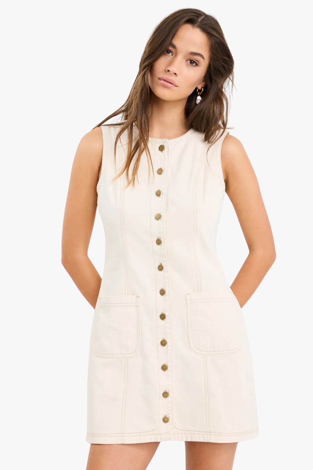 Avenue Denim Mini Vest Dress