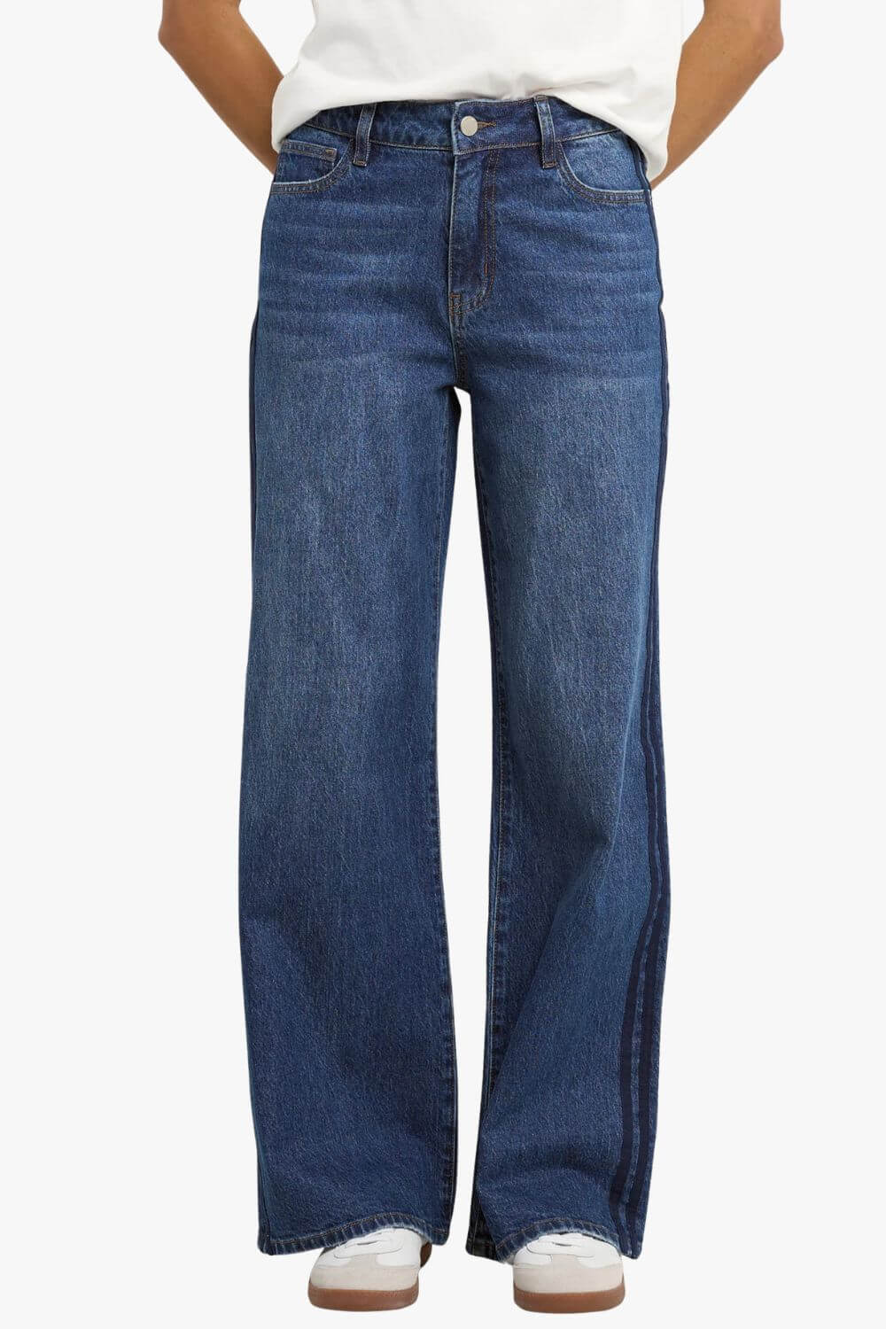 Manhattan Side Stripe Wide Leg Jean