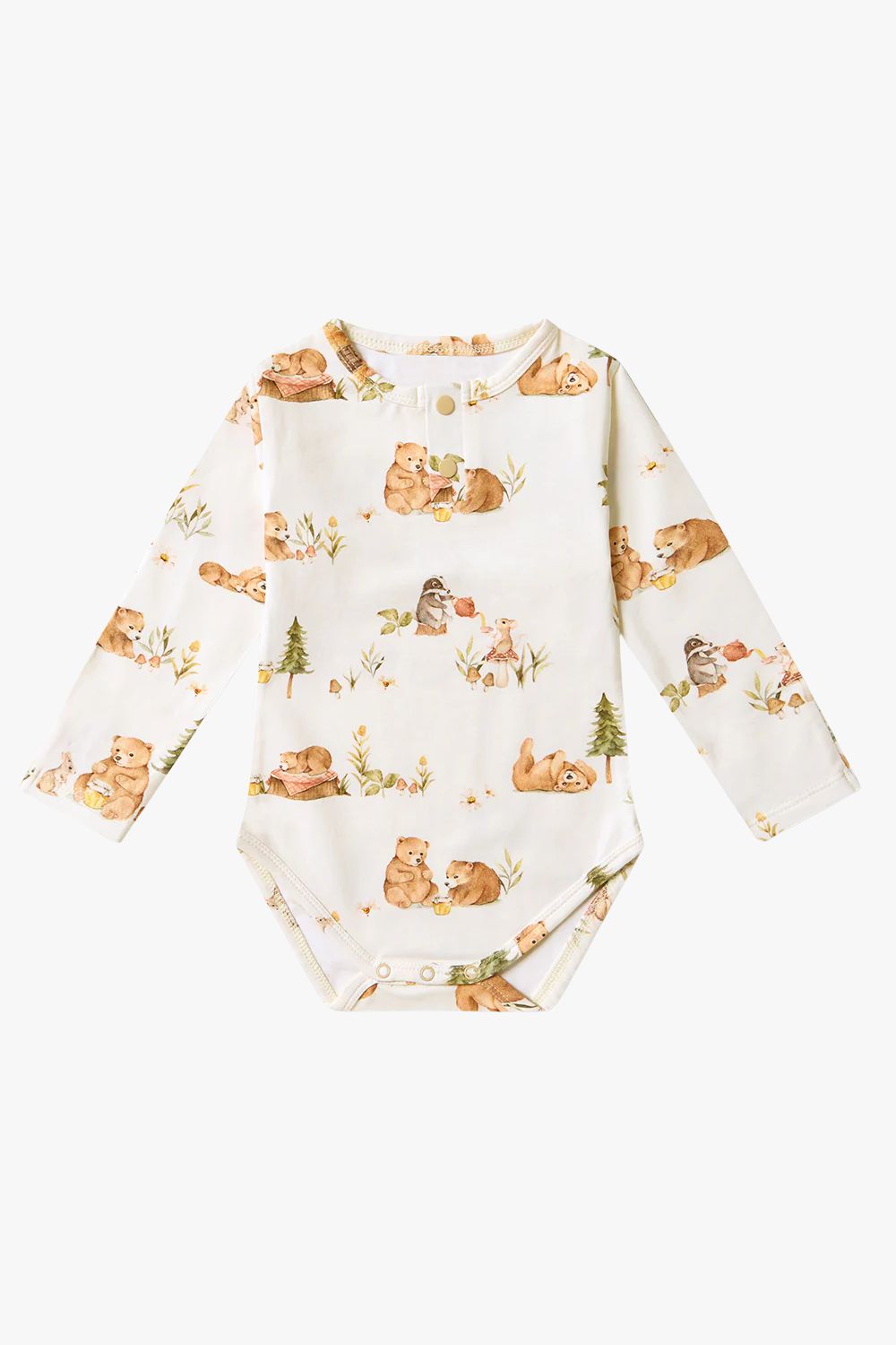 Snuggle Hunny Bears Long Sleeve Organic Bodysuit