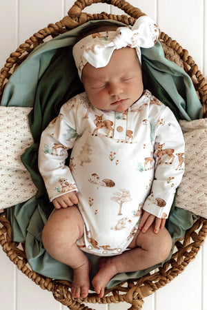 Snuggle Hunny Woodland Tales Long Sleeve Organic Bodysuit