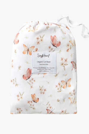 Snuggle Hunny Butterfly Organic Fitted Cot Sheet
