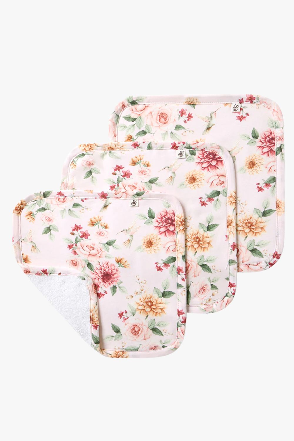 Snuggle Hunny Birds & Blooms Organic Wash Cloths - 3 Pack