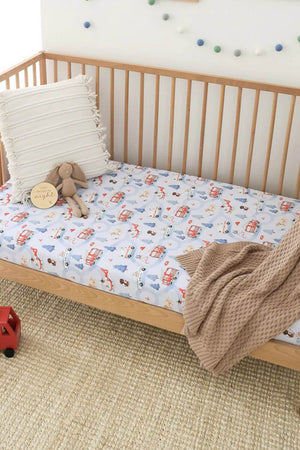 Snuggle Hunny To The Rescue Organic Fitted Cot Sheet