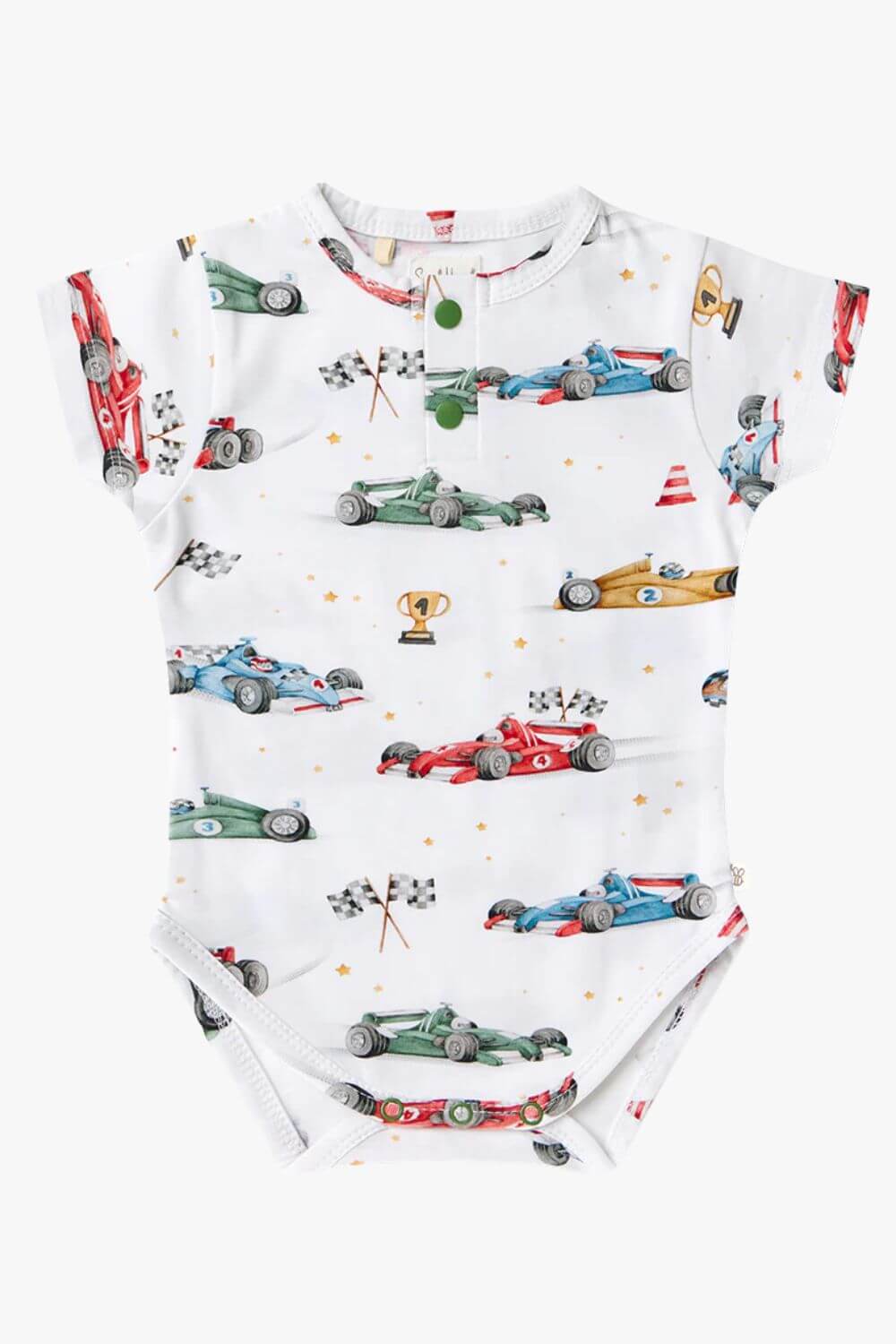 Snuggle Hunny Little Racers Short Sleeve Organic Bodysuit