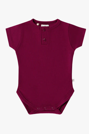 Snuggle Hunny Raspbery Short Sleeve Organic Bodysuit