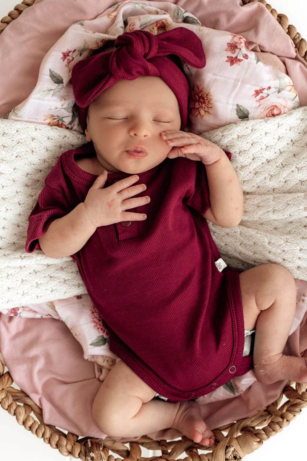 Snuggle Hunny Raspbery Short Sleeve Organic Bodysuit