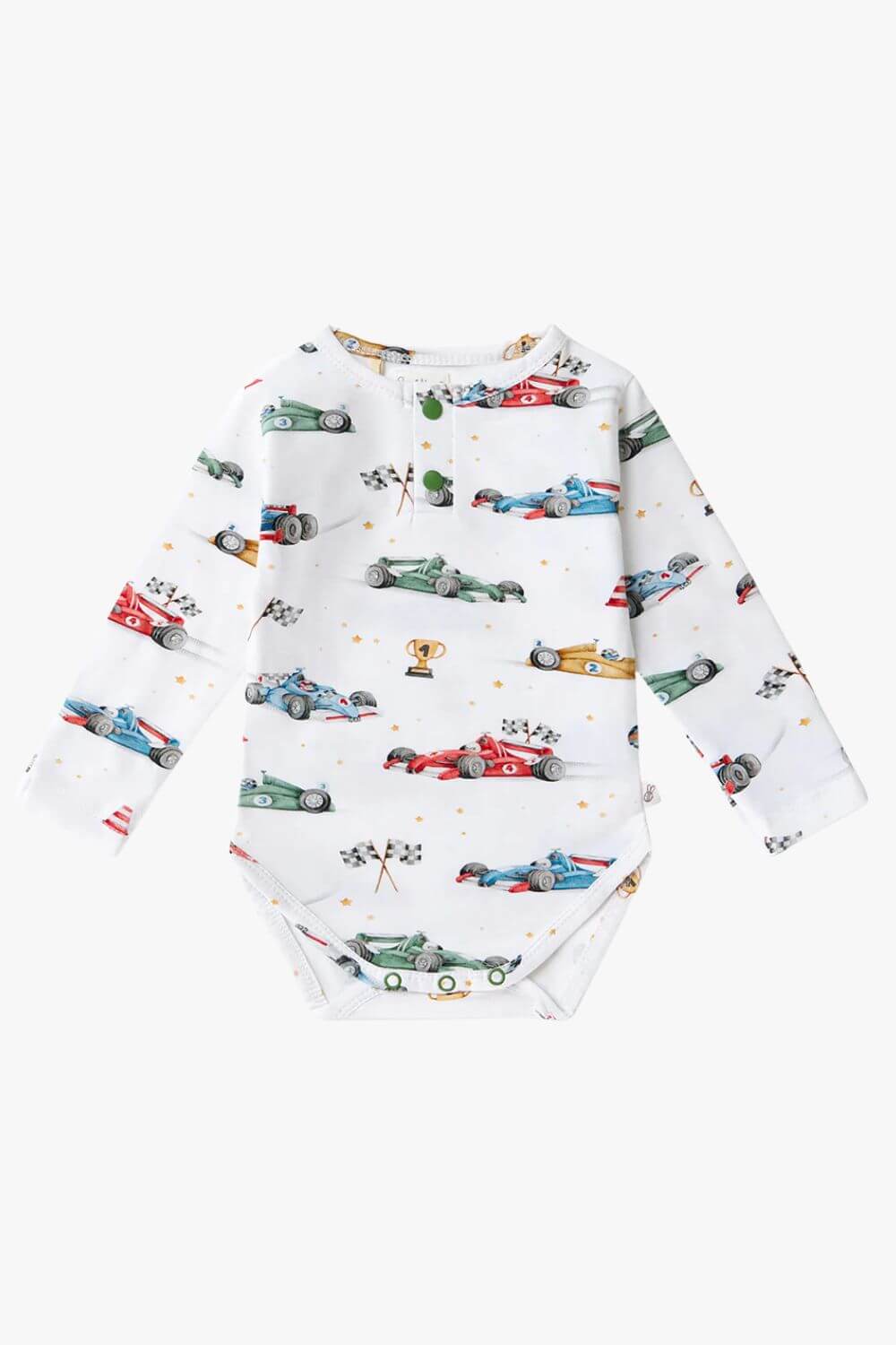 Snuggle Hunny Little Racers Long Sleeve Organic Bodysuit