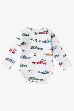 Snuggle Hunny Little Racers Long Sleeve Organic Bodysuit