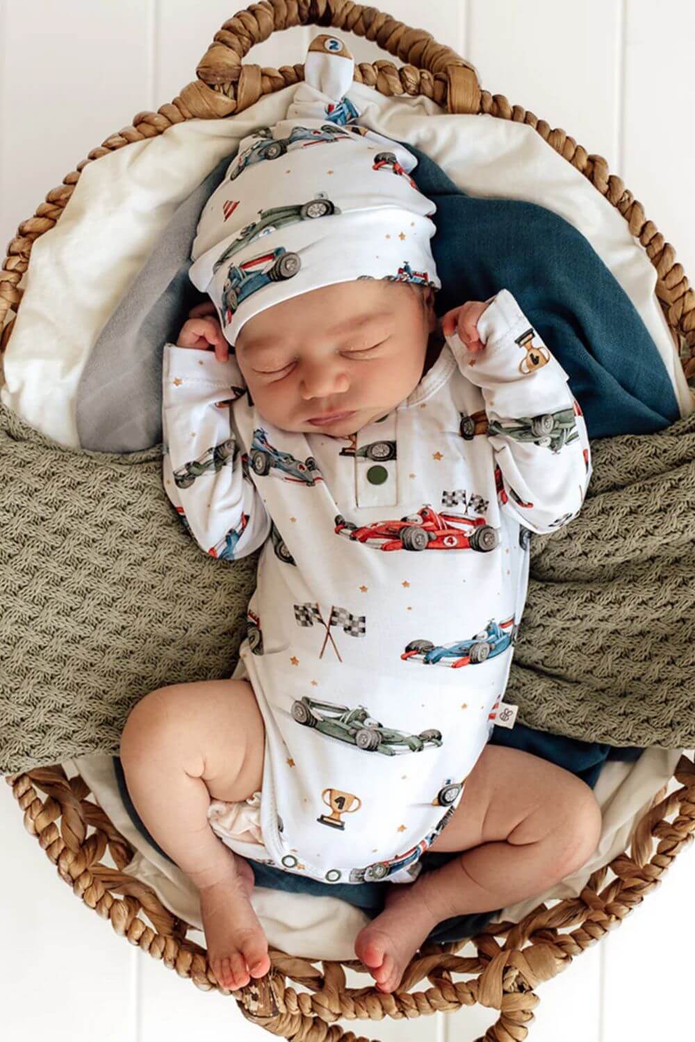 Snuggle Hunny Little Racers Long Sleeve Organic Bodysuit