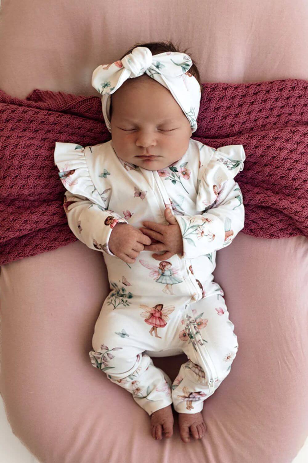 Snuggle Hunny Fairy Garden Organic Snugglesuit Convertible Romper