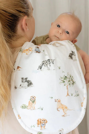 Snuggle Hunny Dog Park Organic Cotton Burp Cloth