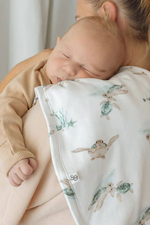 Snuggle Hunny Turtle Organic Cotton Burp Cloth