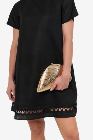 Adorne Metal Shell Clutch